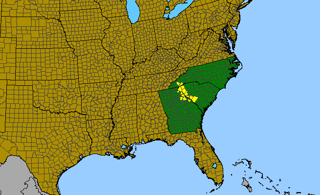 The range of Trillium discolor